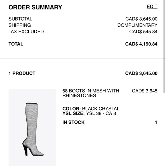 YSL rhinestone HEELS BOOTS - Picture 1 of 5